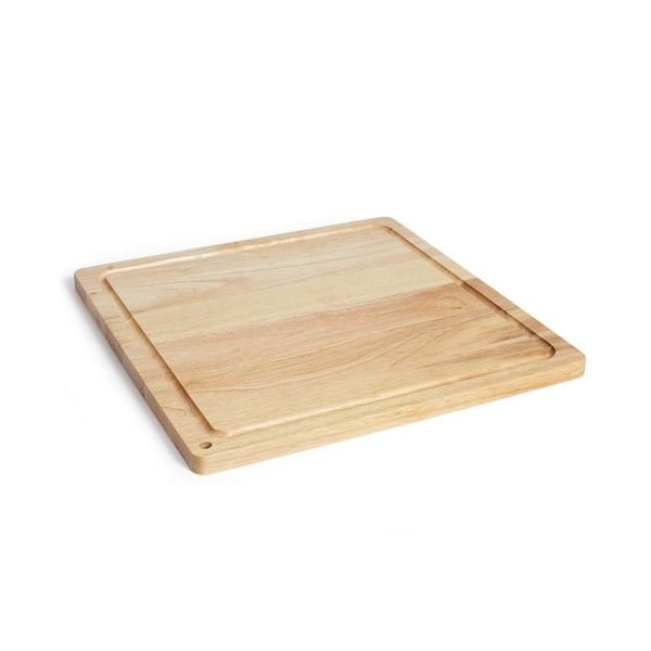 Skärbräda - LIVOO - MES141 - Gummiträ - XXL-storlek - 46 x 46 cm - Integrerat spår
