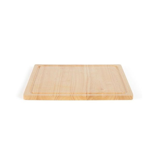Skärbräda - LIVOO - MES141 - Gummiträ - XXL-storlek - 46 x 46 cm - Integrerat spår