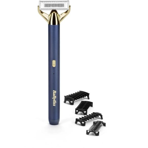 Skäggtrimmer och rakhyvel - BABYLISS - X-Blade Super-X Metal - Sladdlös - 45 min batteritid - 4 kammar - Guld- och marinblå utgåva