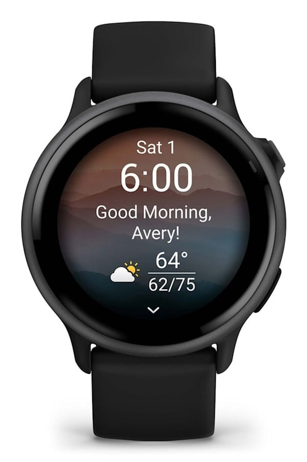 Garmin vívoactive 6 3,05 cm (1,2") AMOLED 42 mm Digitaalinen 390 x 390 pikseliä Kosketusnäyttö Musta Wi-Fi GPS (satelliitti)