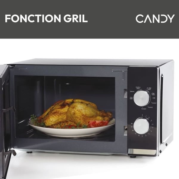 CMG20TNMB CANDY Moderna 20L 700W Mikrobølgeovnsgrill - 900W Grill - Mekanisk brugergrænseflade, 6 effektniveauer - Vægt, optøningsfunktion
