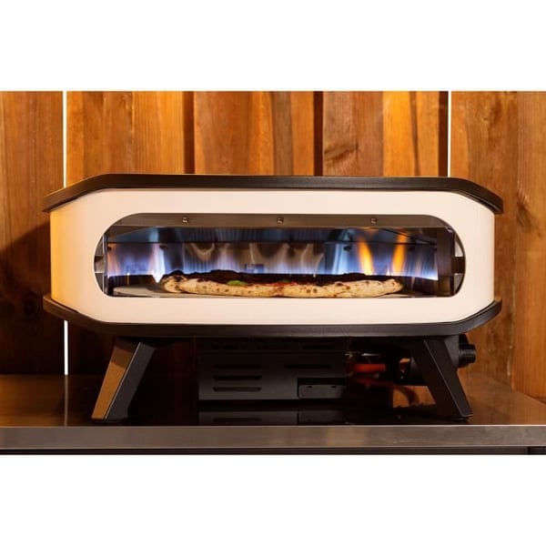 Gas pizzaovn - COZZE - 17 - 90426 - 60,5 x 60,5 x 30,5 cm - Roterende sten - Integreret termometer og dør