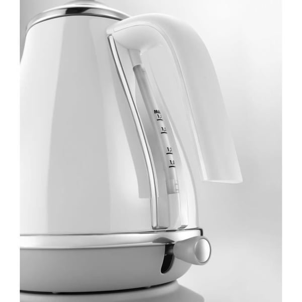 DELONGHI ICONA CAPITALS Vedenkeitin - 1,7 L - Ruostumatonta terästä - Irrotettava ja 360° kääntyvä jalusta - Kalkinpoistosuodatin - Valkoinen