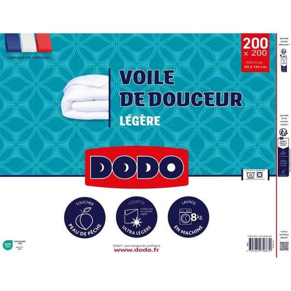 DODO - Ultrakevyt peitto 100 g/m? - VOILE DE DOUCEUR - 200 x 200 cm - Valkoinen DODO - Ultrakevyt peitto 100 g/m? - VOILE DE DOUCEUR - 200 x 200 cm - Valkoinen