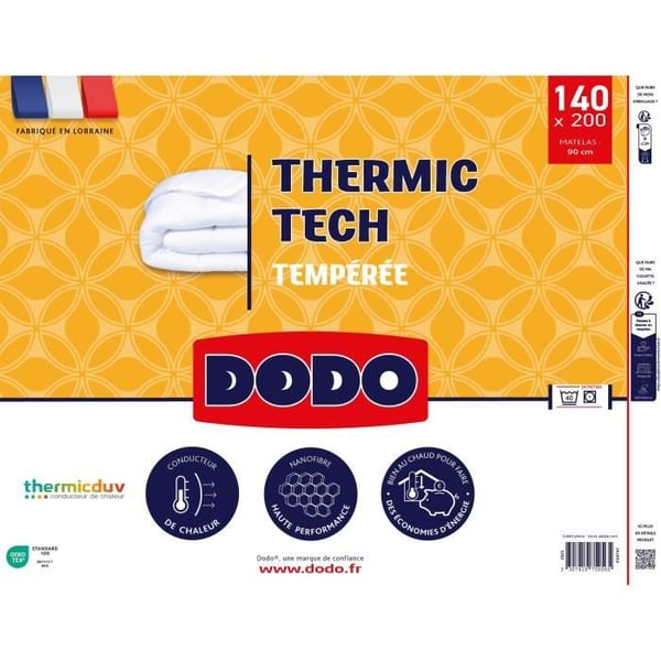 DODO - 250 g/m² lämpöä lämmittävä peitto - THERMIC TECH - 140 x 200 cm - Valkoinen