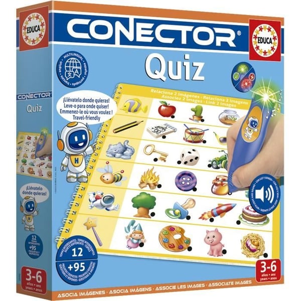 Connector Quiz - Pedagogiskt spel - EDUCA - 90 frågor. 12 teman. Bokformat - Från 3 år