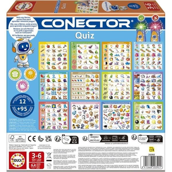 Connector Quiz - Pedagogiskt spel - EDUCA - 90 frågor. 12 teman. Bokformat - Från 3 år