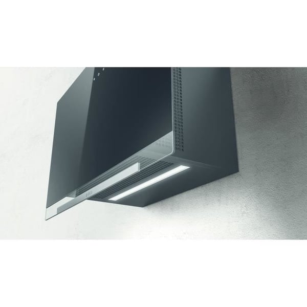 Emhætte - ELICA - Aplomb - BL/A/60 - 58,8 x 65,5-99 x 25 cm - Sort glas / Antracitgrå