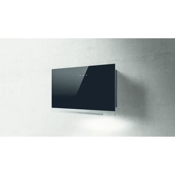 Emhætte - ELICA - Aplomb - BL/A/60 - 58,8 x 65,5-99 x 25 cm - Sort glas / Antracitgrå
