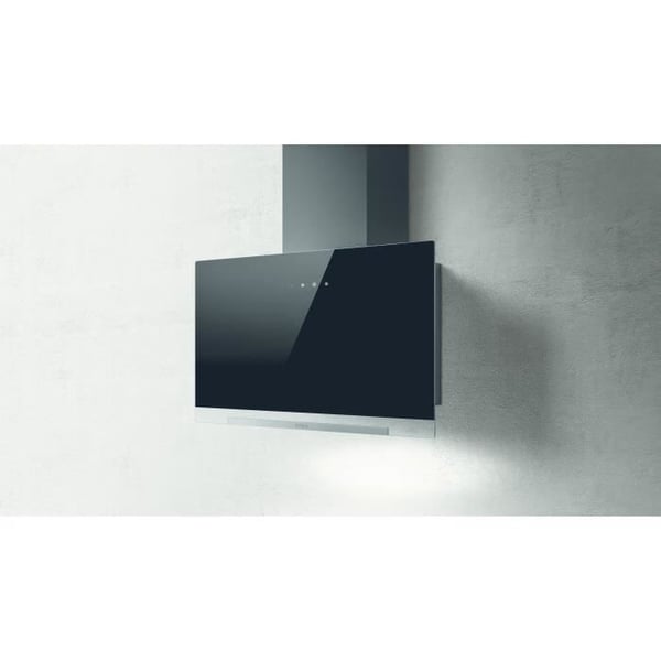 Emhætte - ELICA - Aplomb - BL/A/60 - 58,8 x 65,5-99 x 25 cm - Sort glas / Antracitgrå