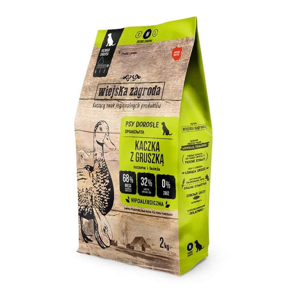 Wiejska Zagroda Duck päärynän kuivaruokaa 2kg