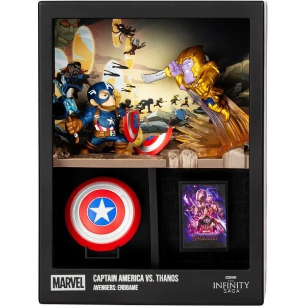 Figuuri - FANDROP x STAR WARS - Kapteeni Amerikka vs. Thanos - Vitriini kulttikohtauksella + minijuliste - 18 cm