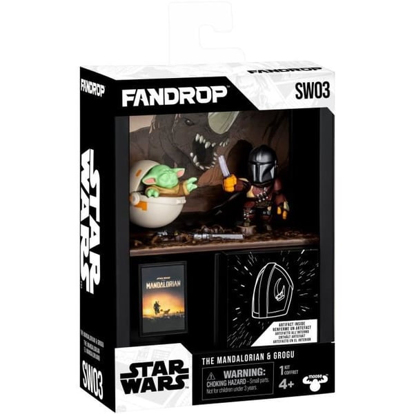 Hahmo - FANDROP x STAR WARS - Mandalorialainen ja Grogu - Vitriini kulttikohtauksella + minijuliste - 18 cm Hahmo - FANDROP x STAR WARS - Mandalorialainen ja Grogu - Vitriini kulttikohtauksella + minijuliste - 18 cm