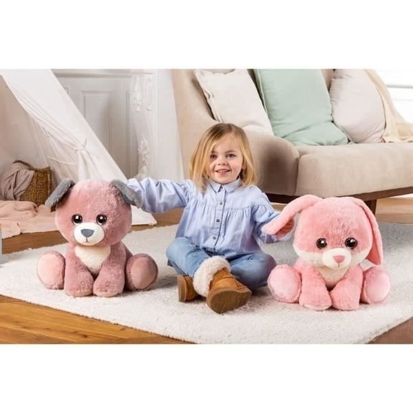 Puppy Eyes Pets pehmolelu - GIPSY TOYS - Vaaleanpunainen ja harmaa koira - 40 CM