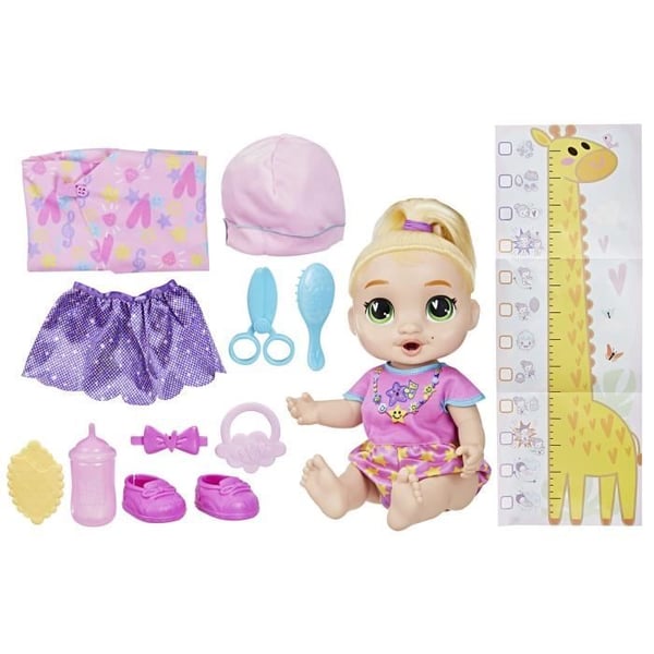 Baby Alive Baby Grows LaLa GooGoo interaktiv docka med 75+ ljud och fraser för åldrarna 3+