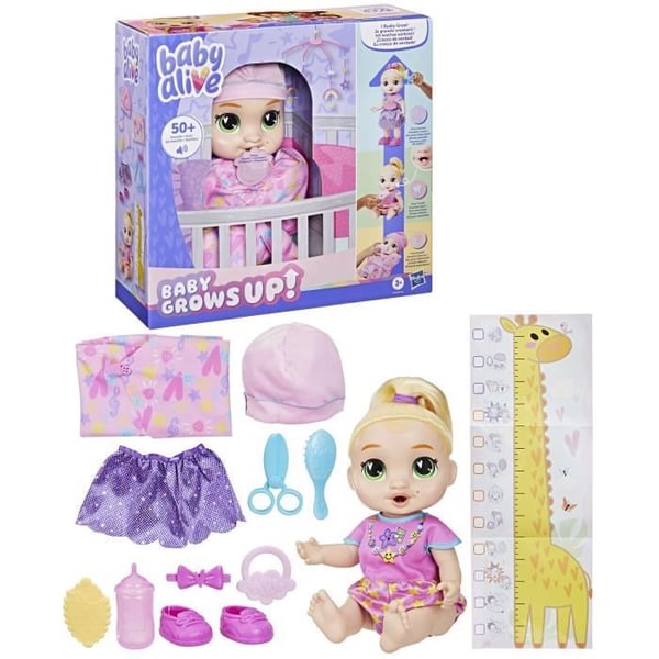 Baby Alive Baby Grows LaLa GooGoo interaktivt dukkesæt med 75+ lyde og sætninger til alderen 3+