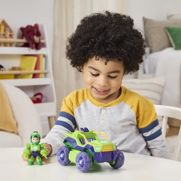 Iron Hulk 2-i-1 Mecha-rustning og -køretøj. Marvel Iron Man og hans fantastiske venner. Fra 4 år