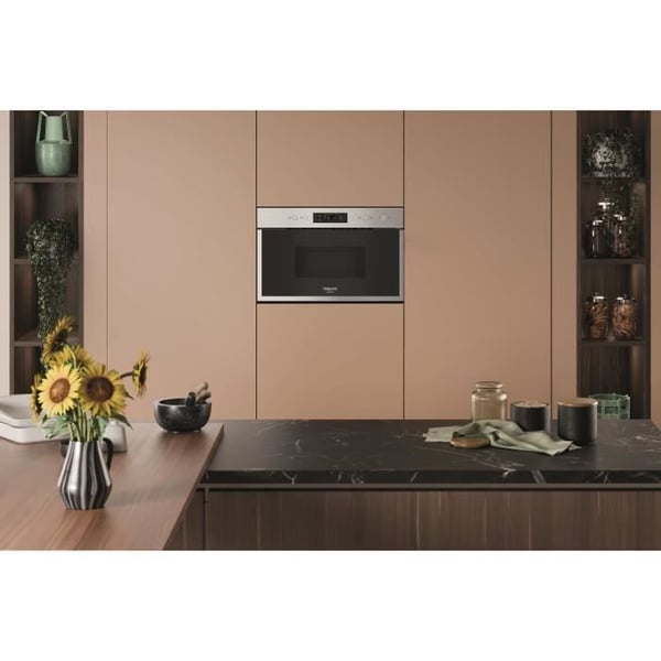 Inbyggd mikrovågsugn - HOTPOINT - HAM 212O X - Rostfritt stål - 22 L