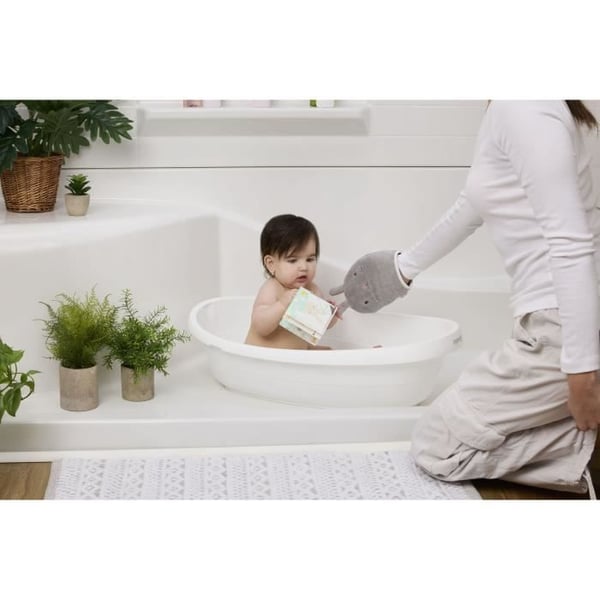 INGENUITY - Sylvi Baby Bath - Justerbar hängmatta för bebisar upp till 6 månader. Tvättlapp och badbok ingår. 24M+