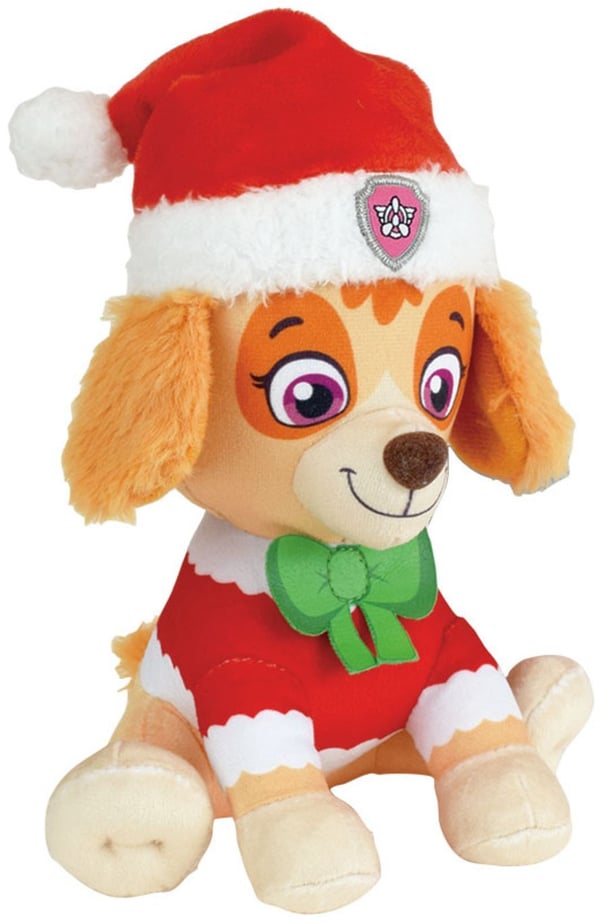 Sæt med 3 bløde legetøj - Paw Patrol - Chase, Stella og Marcus - +/- 17 cm - Juleversion