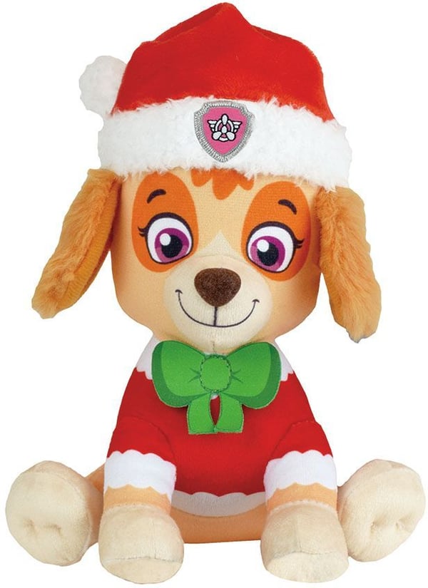 Sæt med 3 bløde legetøj - Paw Patrol - Chase, Stella og Marcus - +/- 17 cm - Juleversion