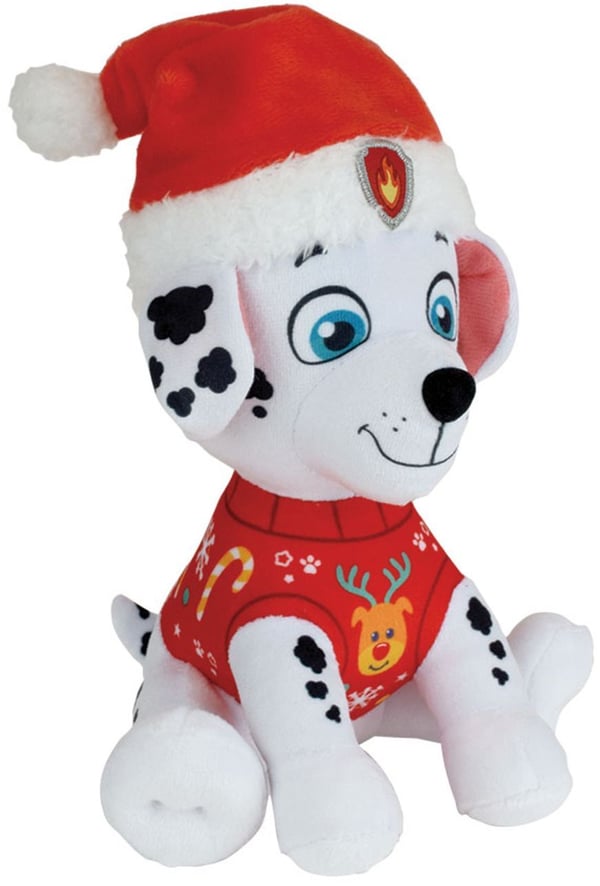 Sæt med 3 bløde legetøj - Paw Patrol - Chase, Stella og Marcus - +/- 17 cm - Juleversion