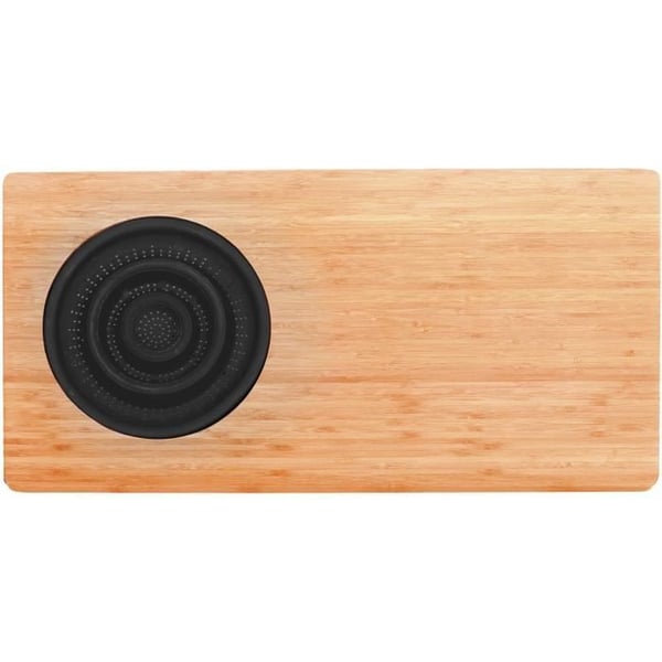 Bambus skærebræt - JOCCA - Plastik dørslag - 58 x 29 x 1,8 cm - Natur og sort