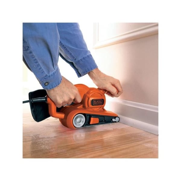 Sladdansluten bandslip - BLACK+DECKER - KA86-QS - 720W - 75 x 457mm - med slipband och uppsamlingspåse