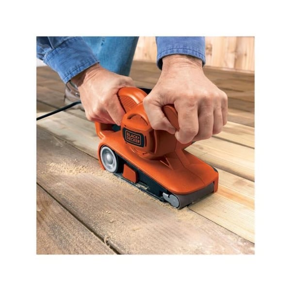 Sladdansluten bandslip - BLACK+DECKER - KA86-QS - 720W - 75 x 457mm - med slipband och uppsamlingspåse