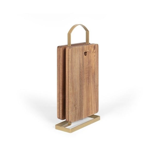 4 leikkuulaudan setti - LIVOO - MES152 - FSC-akasiapuuta - 22 x 14 cm - Metallinen tuki