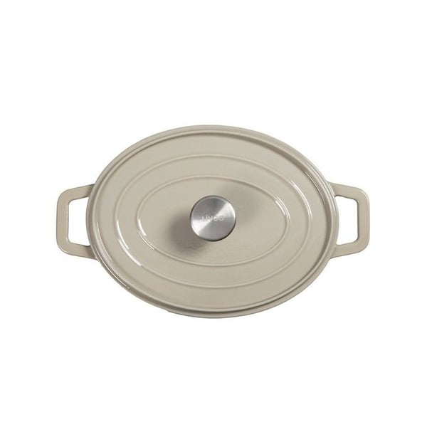 Soikea uunivuoka - LIVOO - MEP129G - 4,5 L - Emaloitua valurautaa - Piikit sisältävä kansi - Sopii kaikille liesitasoille - 29 x 22 cm