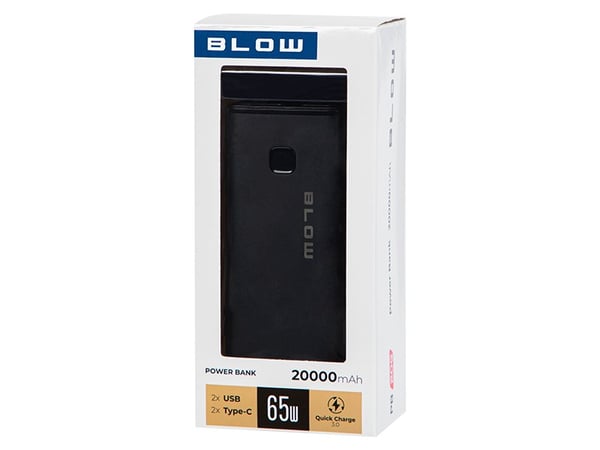 BLOW POWERBANK 20000MAH PD 65W SORT PB20G