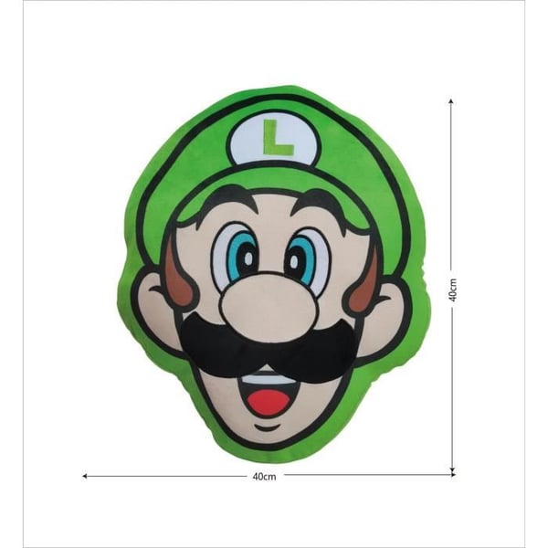 3D-tyyny - MARIO BROS - Luigi Face - Mikrokuitu - 40 cm