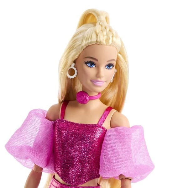 Barbie - Deluxe Style Dukke - Metallisk Pink Outfit og Blond Hår - Barbie - JFP40