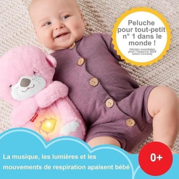 Fisher-Price - My Odder Cuddles Goodnight - Plys og natlampe - Pink - Fisher-Price - JLJ33
