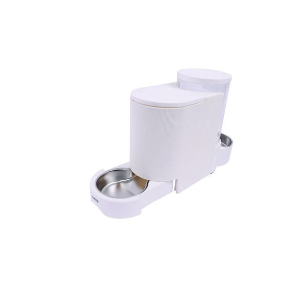 DUPLO Kuivaruoan ja veden annostelija - M LEMMIKILLE - 1,3 kg / 3 l - 40 x 16,2 x 29,1 cm - Valkoinen