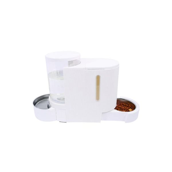 DUPLO Kuivaruoan ja veden annostelija - M LEMMIKILLE - 1,3 kg / 3 l - 40 x 16,2 x 29,1 cm - Valkoinen