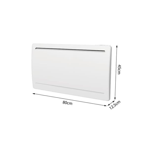 Fast elektrisk radiator med torr keramisk tröghet 1500W OCEANIC Rubis - Böjd design - Vit - NF