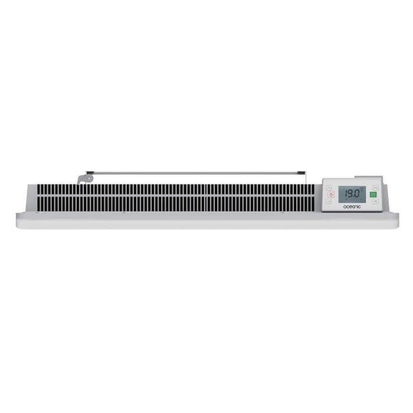 Fast elektrisk radiator med torr keramisk tröghet 1500W OCEANIC Rubis - Böjd design - Vit - NF