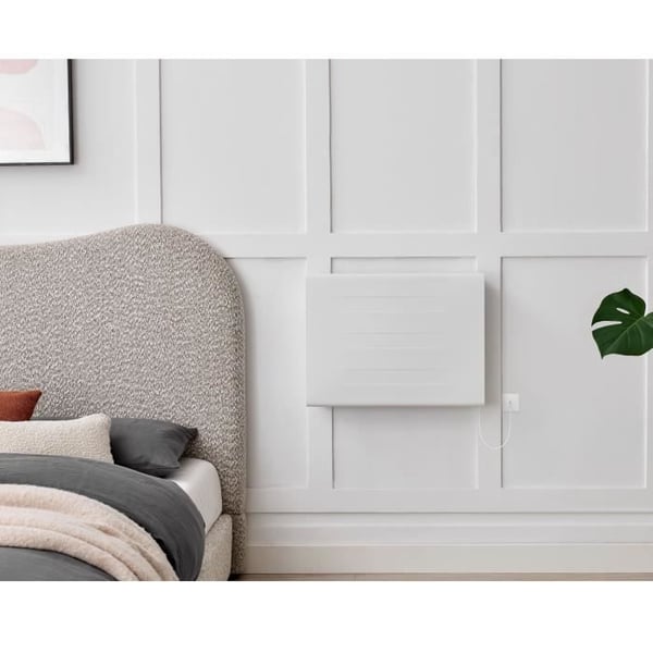 Fast elektrisk radiator med torrtröghet - Dubbel värmekärna - 1000 W - OCEANIC - Mattvit - NF
