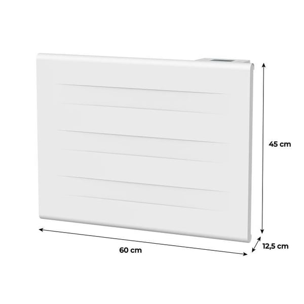 Fast elektrisk radiator med torrtröghet - Dubbel värmekärna - 1000 W - OCEANIC - Mattvit - NF