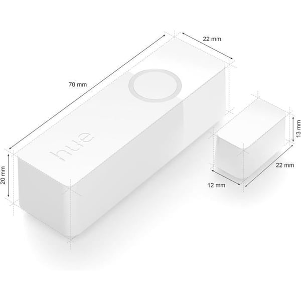Kontaktsensorer - Philips Hue - Secure - x 2 - Dörr eller fönster - Enkel installation - Styrning från appen - Vit