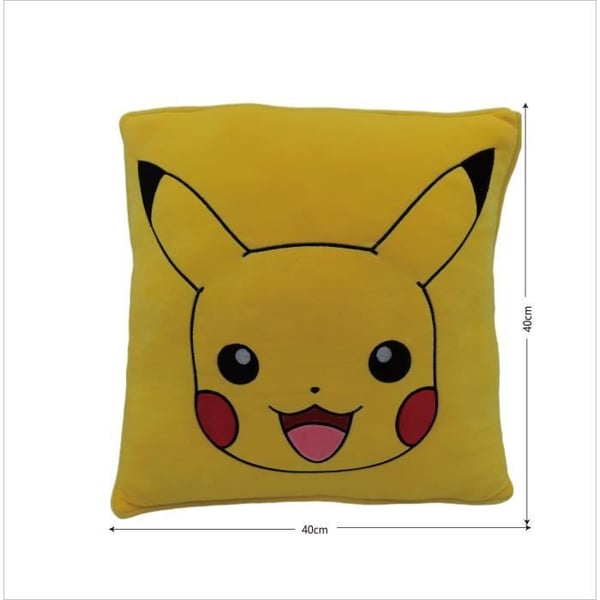 Premium Kudde - Fyrkantig - POKEMON - Pikachu - Mikrofiber - 40 cm
