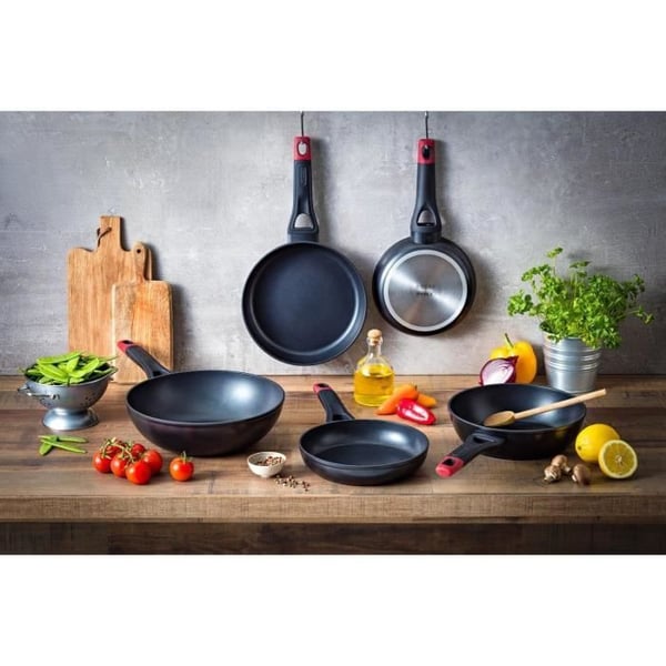 Friturestegepande - PYREX - 1455027 - Smedet aluminium - Non-stick - 28 cm - PFAS-fri