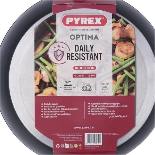 Friturestegepande - PYREX - 1455027 - Smedet aluminium - Non-stick - 28 cm - PFAS-fri