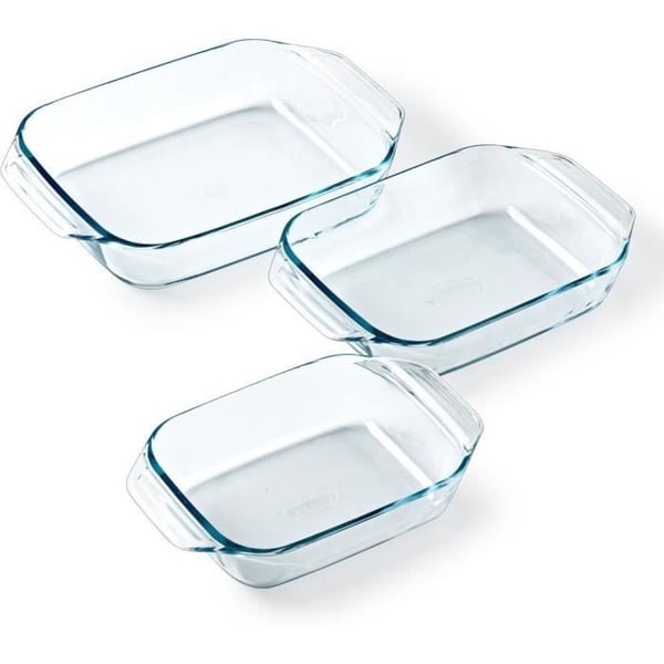 Set med 3 ugnsformar - PYREX - Glas - Rektangulär - Irresistible - 20-25-28 cm Set med 3 ugnsformar - PYREX - Glas - Rektangulär - Irresistible - 20-25-28 cm