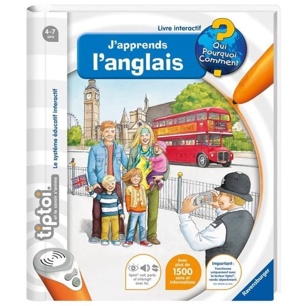 tiptoi. Interaktiv bog. Jeg lærer engelsk. 4 år gammel. 13099003. Ravensburger