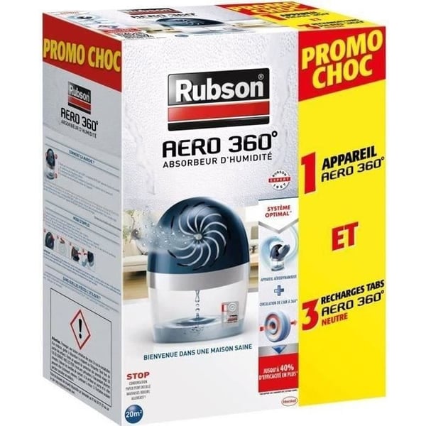 RUBSON Aero 360® Kosteudenvaimennin Shock Promo 20 m² + 3 täyttöpakkausta