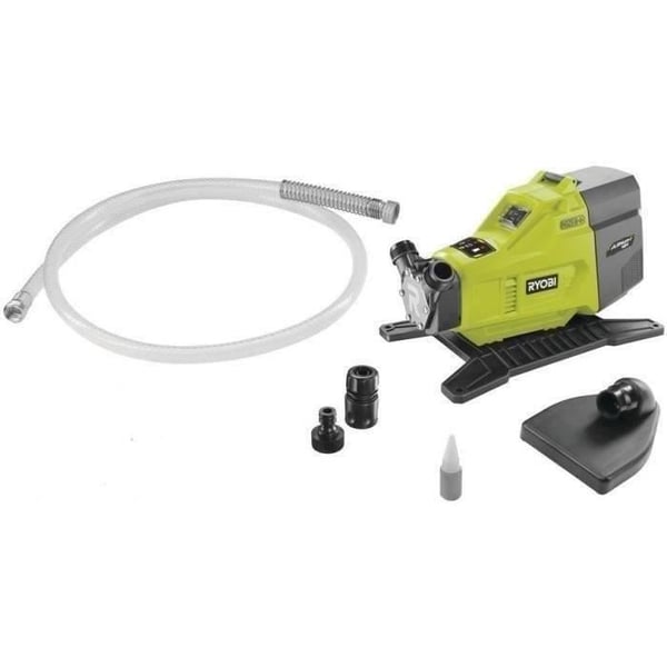 RYOBI - 18V ONE+ Transferpumpe - 1.500 L/t - 2,5 m sugekop + 2,5 m slange. 18 mm lynkobling. Smøreolie - R18TP-0