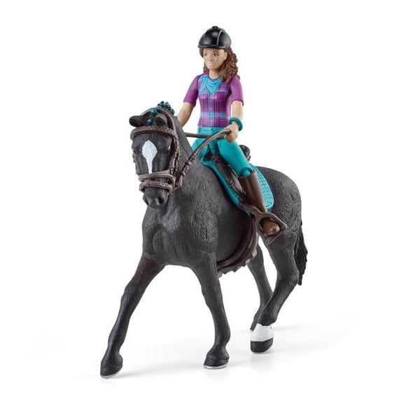 Lisa och Stormryttaren-figur. Schleich-box med 10 delar inklusive 1 hannoveransk Schleich-häst och dess ryttare.